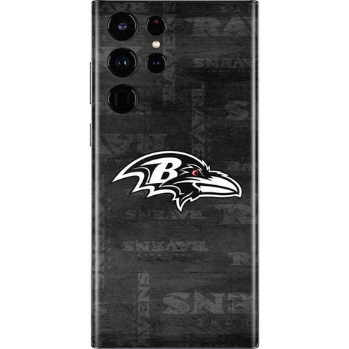 NFL Baltimore Ravens Black & White Galaxy S22 Ultra Skin