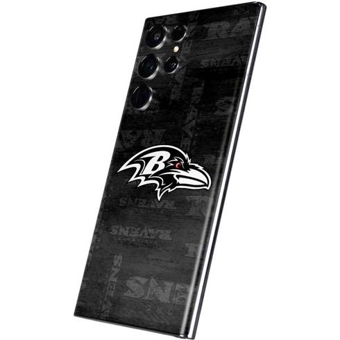 NFL Baltimore Ravens Black & White Galaxy S22 Ultra Skin