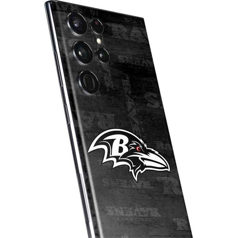 NFL Baltimore Ravens Black & White Galaxy S22 Ultra Skin