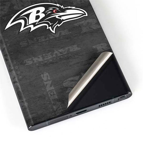 NFL Baltimore Ravens Black & White Galaxy S22 Ultra Skin