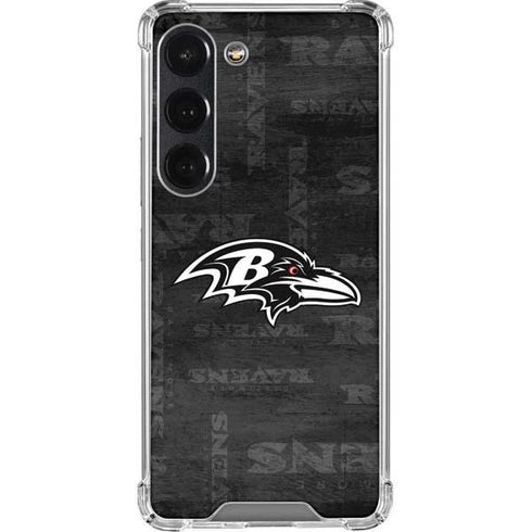 NFL Baltimore Ravens Black & White Galaxy S23 Clear Case