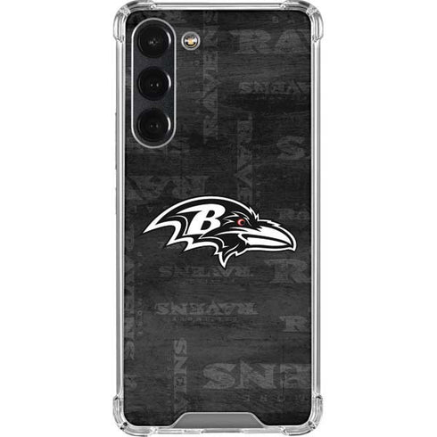 NFL Baltimore Ravens Black & White Galaxy S23 Plus Clear Case