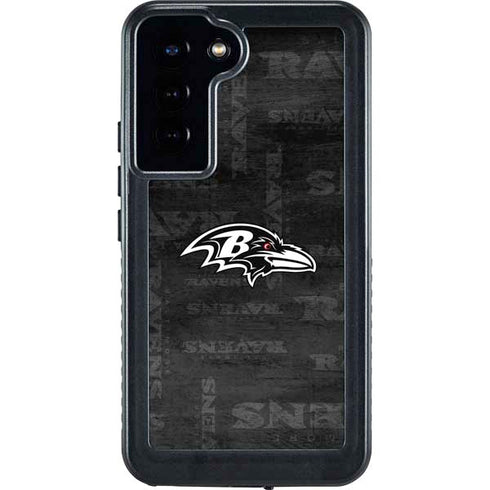 NFL Baltimore Ravens Black & White Galaxy S23 Plus Waterproof Case