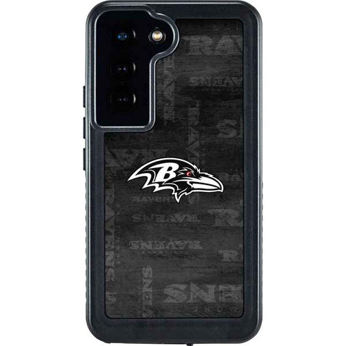 NFL Baltimore Ravens Black & White Galaxy S23 Waterproof Case