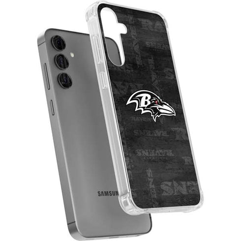 NFL Baltimore Ravens Black & White Galaxy S24 Plus Clear Case