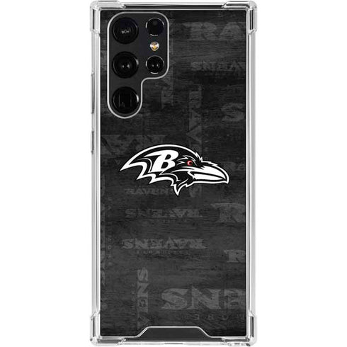 NFL Baltimore Ravens Black & White Galaxy S24 Ultra Clear Case