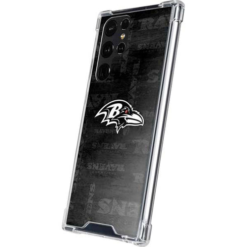 NFL Baltimore Ravens Black & White Galaxy S24 Ultra Clear Case