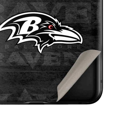 NFL Baltimore Ravens Black & White Galaxy Z Flip Skin