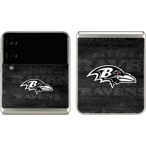 NFL Baltimore Ravens Black & White Galaxy Z Flip3 5G Skin