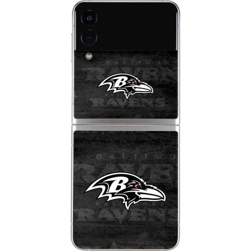 NFL Baltimore Ravens Black & White Galaxy Z Flip3 5G Skin