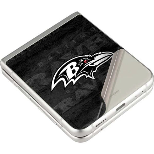 NFL Baltimore Ravens Black & White Galaxy Z Flip3 5G Skin