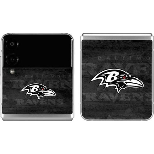 NFL Baltimore Ravens Black & White Galaxy Z Flip4 5G Skin