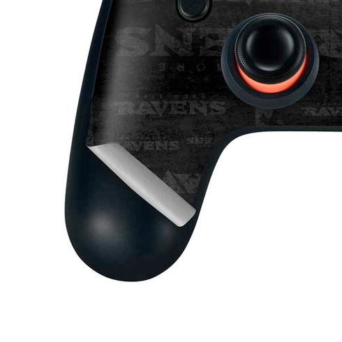 NFL Baltimore Ravens Black & White Google Stadia Controller Skin
