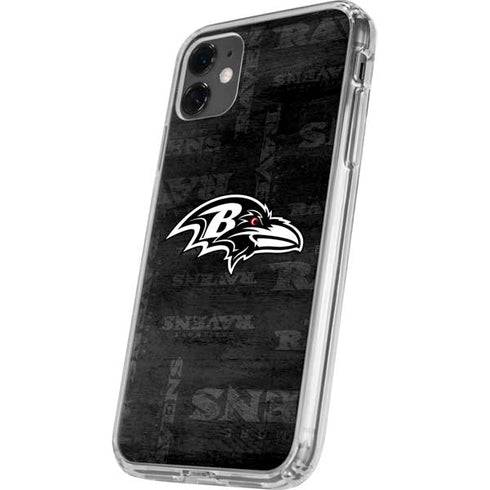 NFL Baltimore Ravens Black & White iPhone 11 Clear Case