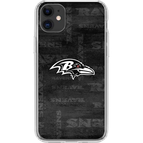 NFL Baltimore Ravens Black & White iPhone 11 Clear Case