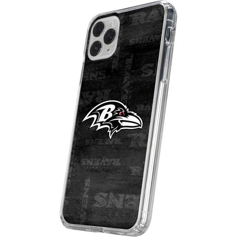 NFL Baltimore Ravens Black & White iPhone 11 Pro Clear Case