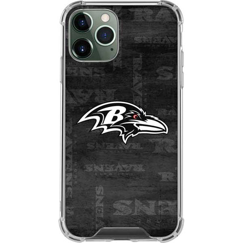 NFL Baltimore Ravens Black & White iPhone 11 Pro Max Clear Case