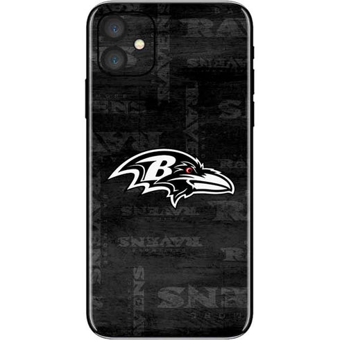 NFL Baltimore Ravens Black & White iPhone 11 Skin