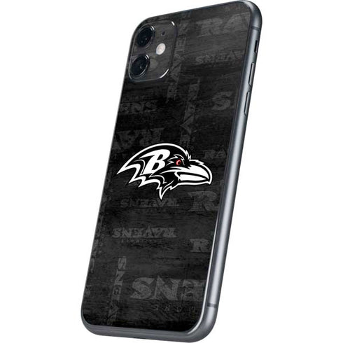 NFL Baltimore Ravens Black & White iPhone 11 Skin
