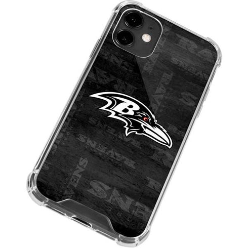 NFL Baltimore Ravens Black & White iPhone 12 Clear Case