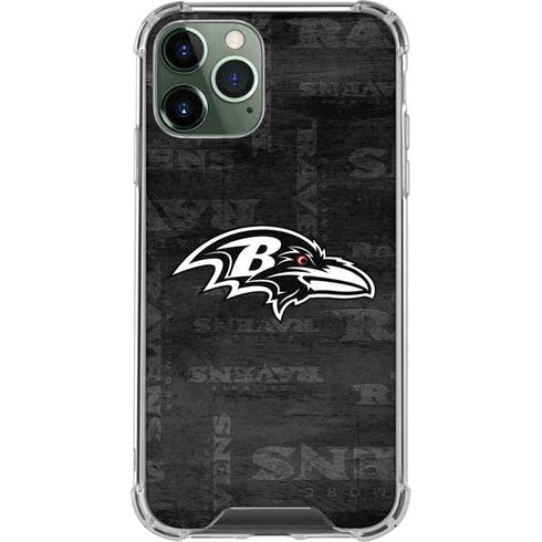 NFL Baltimore Ravens Black & White iPhone 12 Pro Clear Case