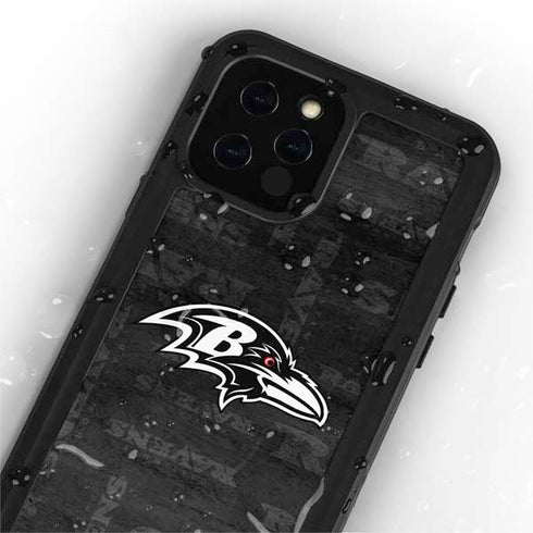 NFL Baltimore Ravens Black & White iPhone 12 Pro Waterproof Case