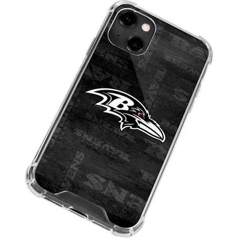 NFL Baltimore Ravens Black & White iPhone 13 Clear Case
