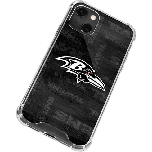 NFL Baltimore Ravens Black & White iPhone 13 Mini Clear Case