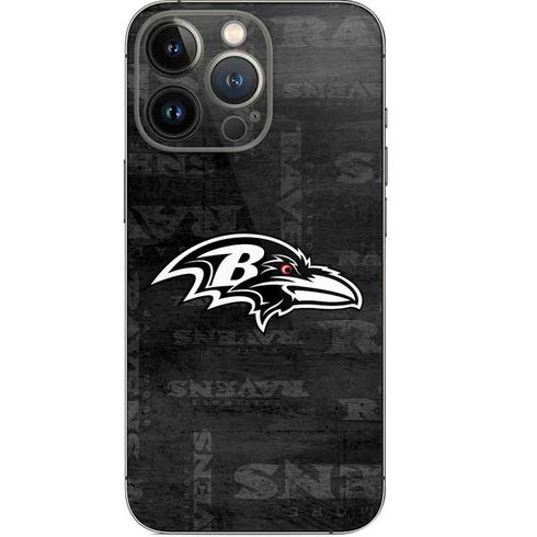 NFL Baltimore Ravens Black & White iPhone 13 Pro Skin