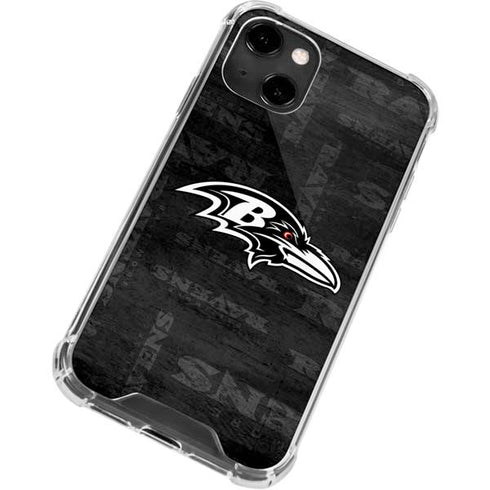 NFL Baltimore Ravens Black & White iPhone 14 Clear Case
