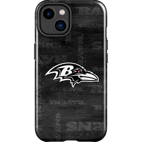 NFL Baltimore Ravens Black & White iPhone 15 Plus Impact Case