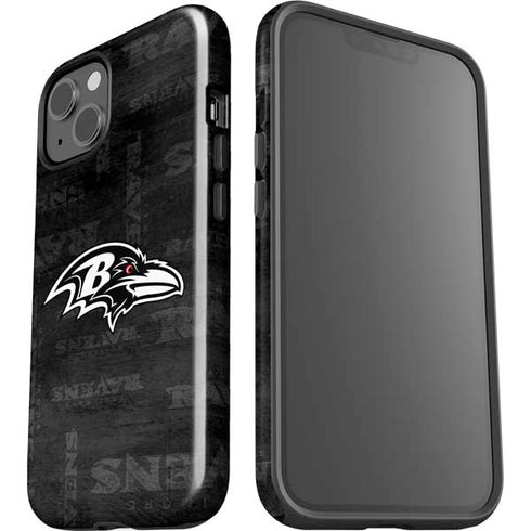 NFL Baltimore Ravens Black & White iPhone 14 Plus Impact Case