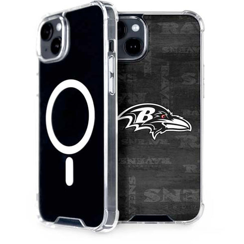 NFL Baltimore Ravens Black & White iPhone 15 Plus MagSafe Case