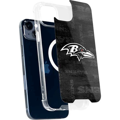 NFL Baltimore Ravens Black & White iPhone 15 Plus MagSafe Case