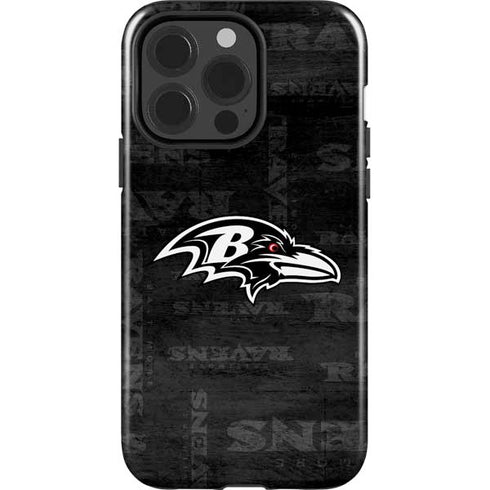 NFL Baltimore Ravens Black & White iPhone 15 Pro Impact Case