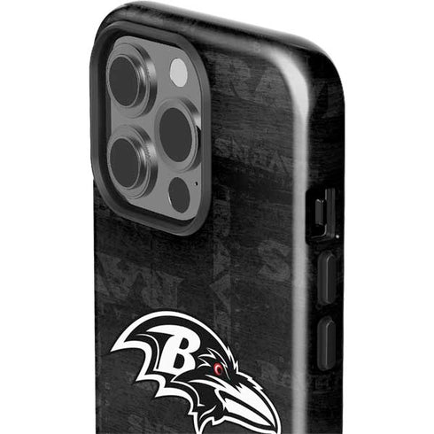 NFL Baltimore Ravens Black & White iPhone 15 Pro Impact Case