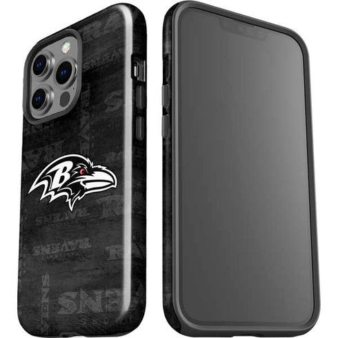 NFL Baltimore Ravens Black & White iPhone 14 Pro Impact Case