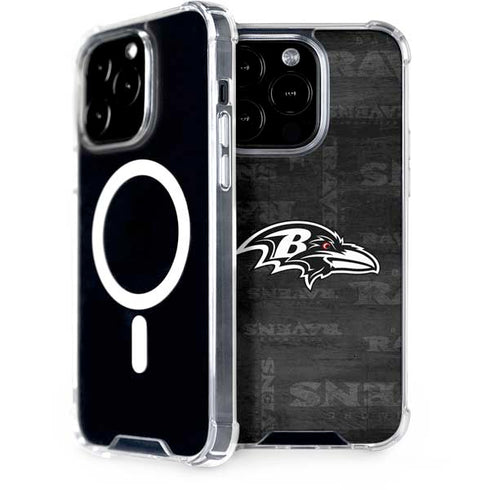 NFL Baltimore Ravens Black & White iPhone 15 Pro MagSafe Case