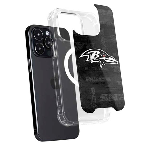 NFL Baltimore Ravens Black & White iPhone 15 Pro MagSafe Case