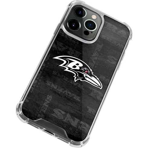 NFL Baltimore Ravens Black & White iPhone 15 Pro Max Clear Case
