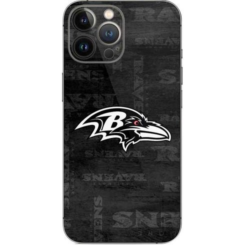 NFL Baltimore Ravens Black & White iPhone 14 Pro Max Skin