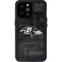 NFL Baltimore Ravens Black & White iPhone 14 Pro Max Waterproof Case