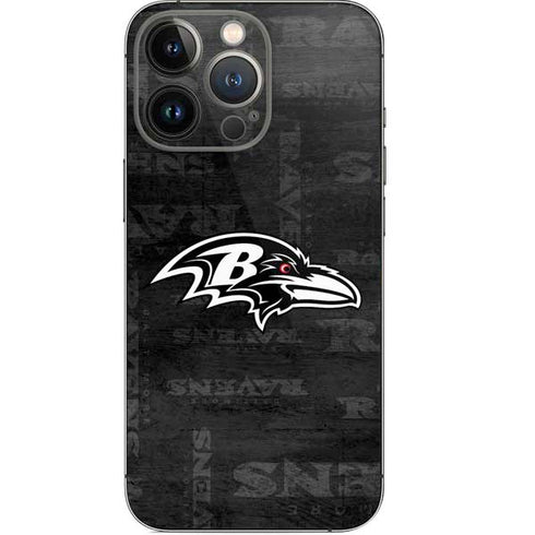 NFL Baltimore Ravens Black & White iPhone 14 Pro Skin