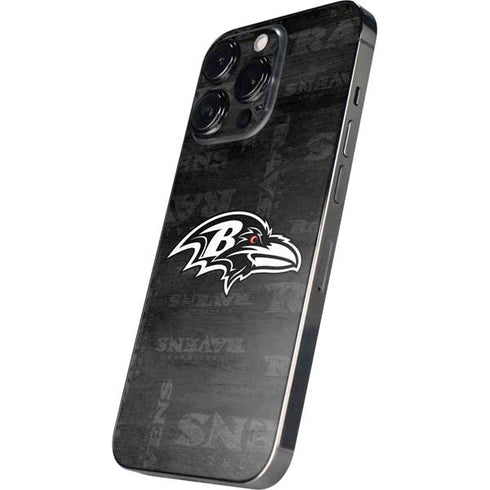 NFL Baltimore Ravens Black & White iPhone 14 Pro Skin