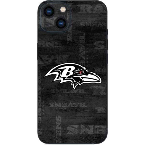 NFL Baltimore Ravens Black & White iPhone 14 Skin