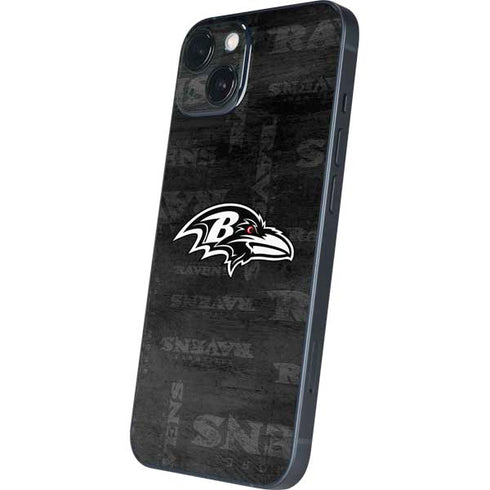 NFL Baltimore Ravens Black & White iPhone 15 Skin