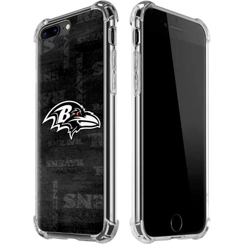 NFL Baltimore Ravens Black & White iPhone 7/8 Plus Clear Case
