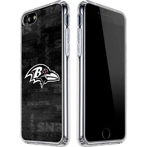 NFL Baltimore Ravens Black & White iPhone SE (2nd & 3rd Gen) Clear Case