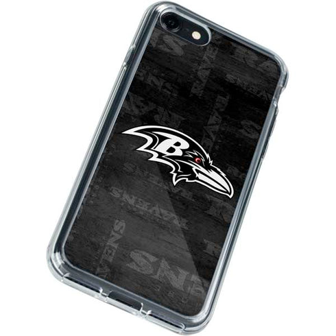 NFL Baltimore Ravens Black & White iPhone SE (2nd & 3rd Gen) Clear Case