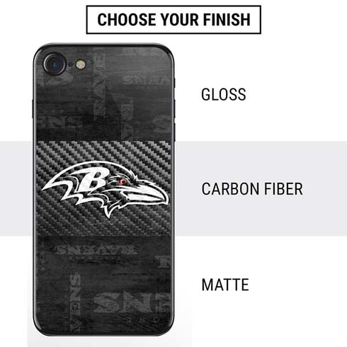 NFL Baltimore Ravens Black & White iPhone SE (2nd & 3rd Gen) Skin